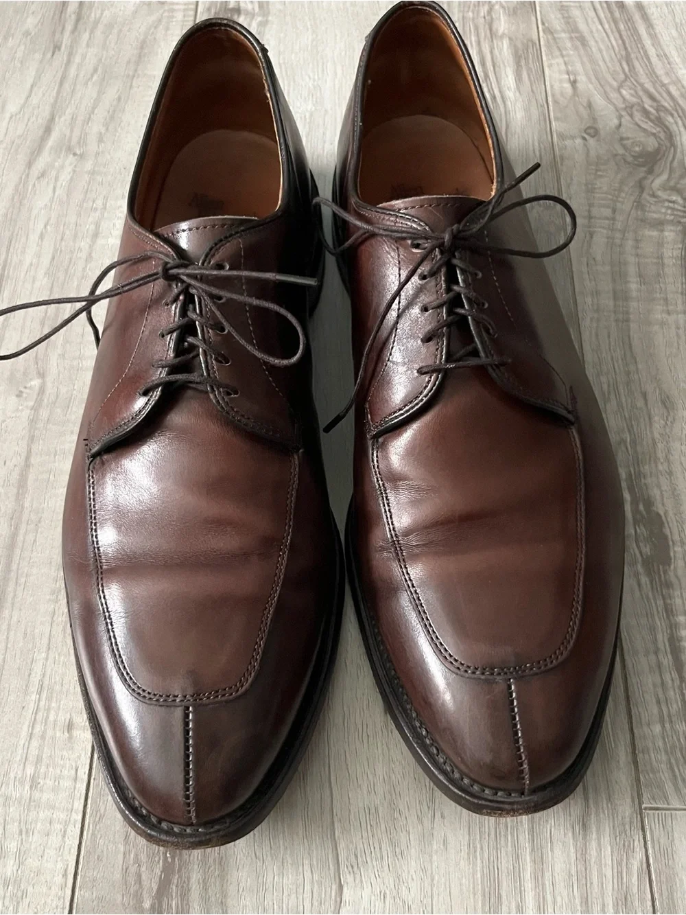 Allen Edmonds Dark Brown Leather Split-Toe Derby Shoes